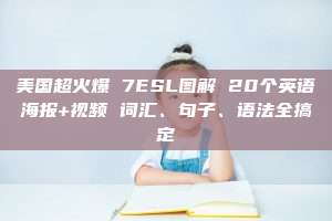 美国超火爆 7ESL图解 20个英语海报+视频 词汇、句子、语法全搞定